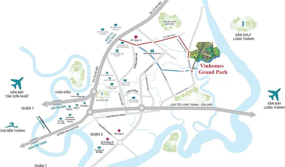 VỊ TRÍ DỰ ÁN BIỆT THỰ VINHOMES GRAND PARK Biệt Thự Vinhomes Grand Park