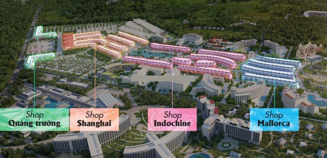 Mặt bằng phân khu Shophouse dự án Grand World Phú Quốc