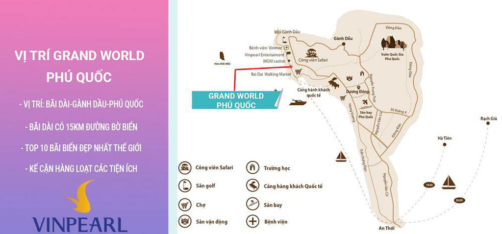 Vị trí dự án Grand World Phú Quốc Grand World Phú Quốc