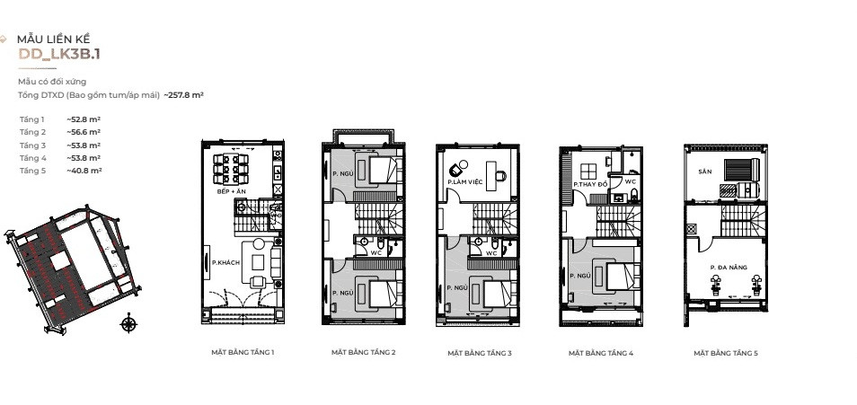 Mặt bằng chi tiết liền kề The Empire Vinhomes