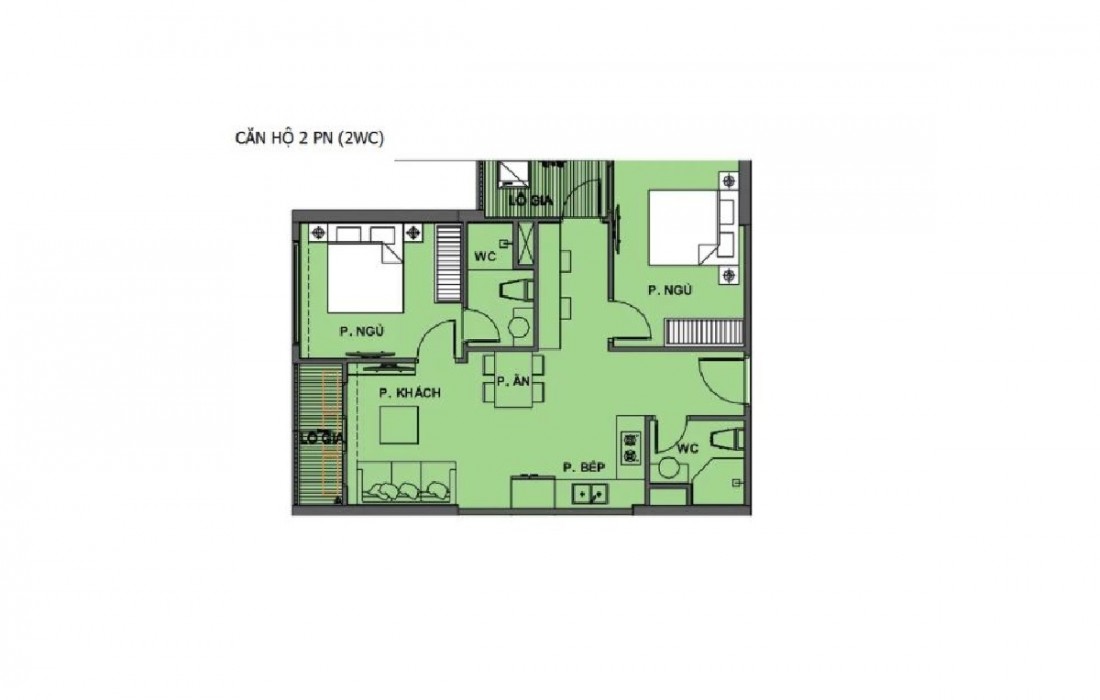Mặt bằng căn hộ 2 phòng ngủ dự án Vinhomes Dream City Hưng Yên Mặt bằng căn hộ 2 phòng ngủ dự án Vinhomes Dream City Hưng Yên