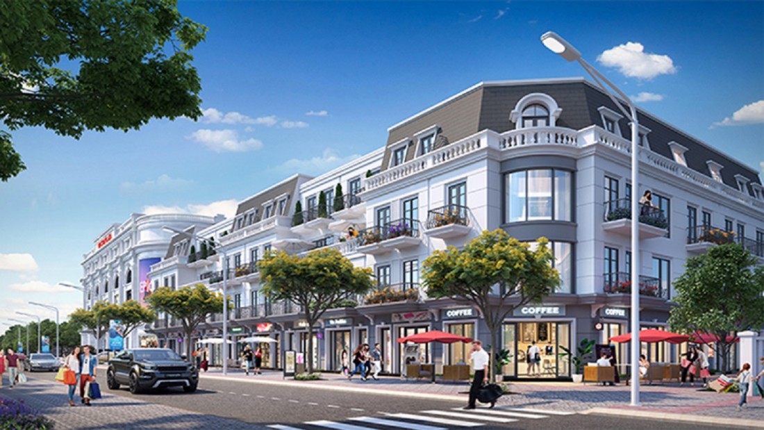 Shophouse tọa lạc tại mặt tiền các tuyến đường nội khu The Empire Vinhomes Ocean Park Hưng Yên