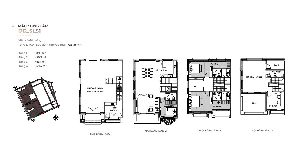 Mặt bằng chi tiết biệt thự The Empire Vinhomes