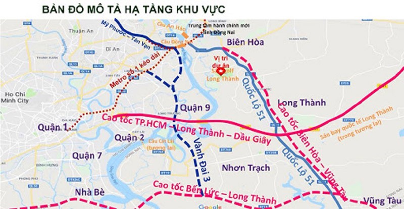 Vị trí cao tốc Long Thành Dầu Giây
