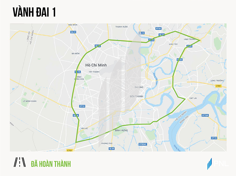 Bản đồ đường Vành Đai 1 TPHCM