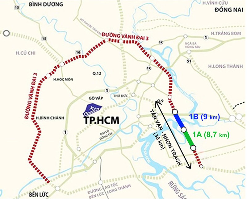 Các đoạn đường Vành Đai 3 – Tp.HCM