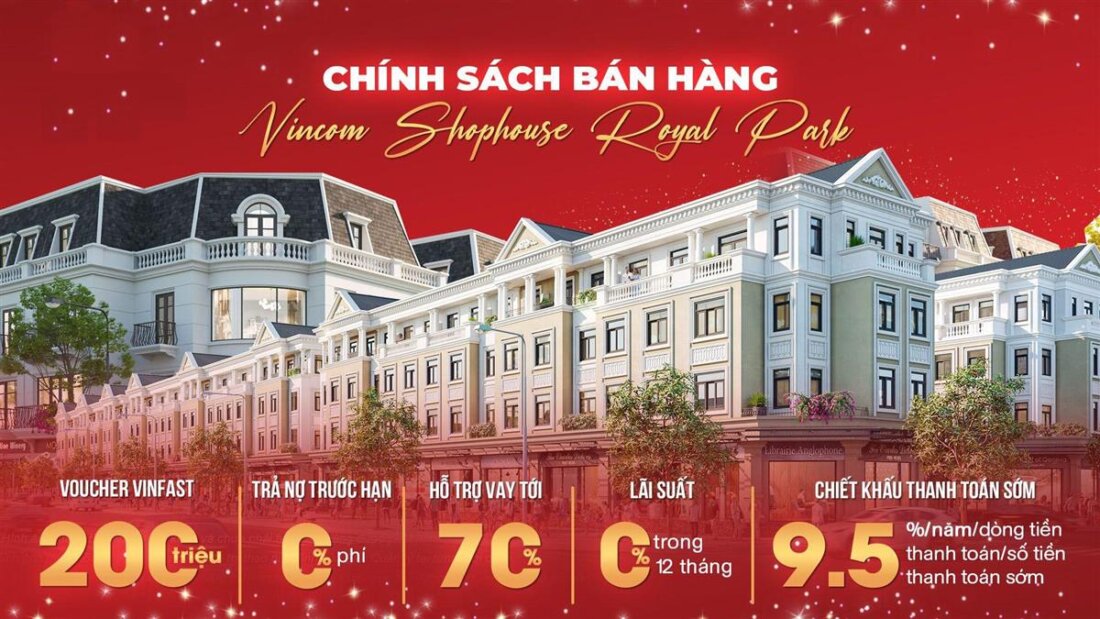 Chính sách bán hàng Vincom Shophouse Royal Park  