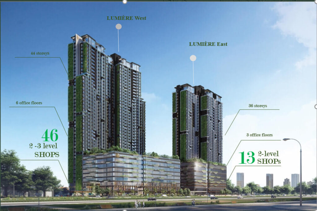 mb bố trí shophouse dự án Lumiere Riverside 