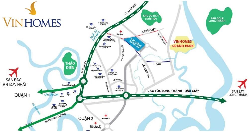 địa chỉ vinhomes grand park Các cung đường dẫn tới Vinhomes Grand Park